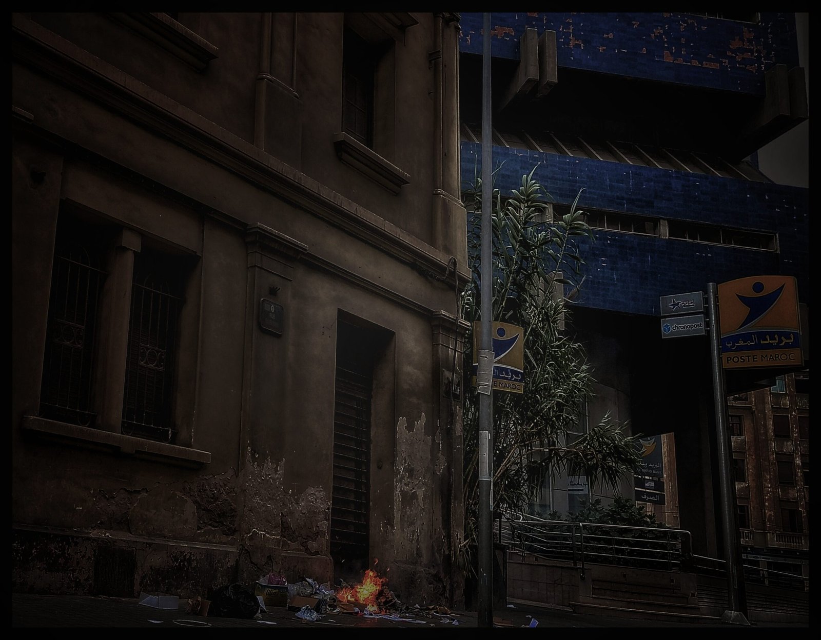 Fire in street - Casablanca