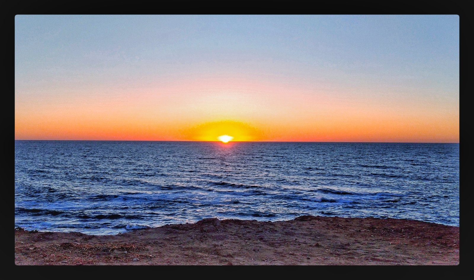 Sunset view in the sea
