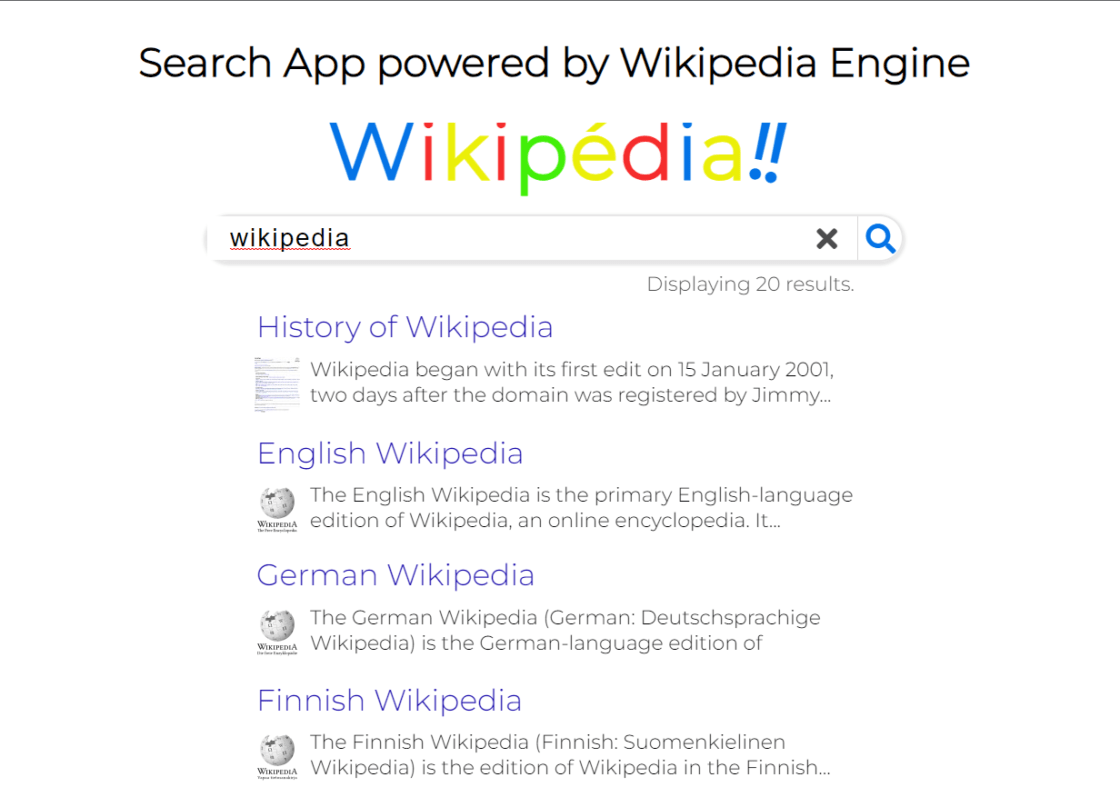 Search App With Wikipedia