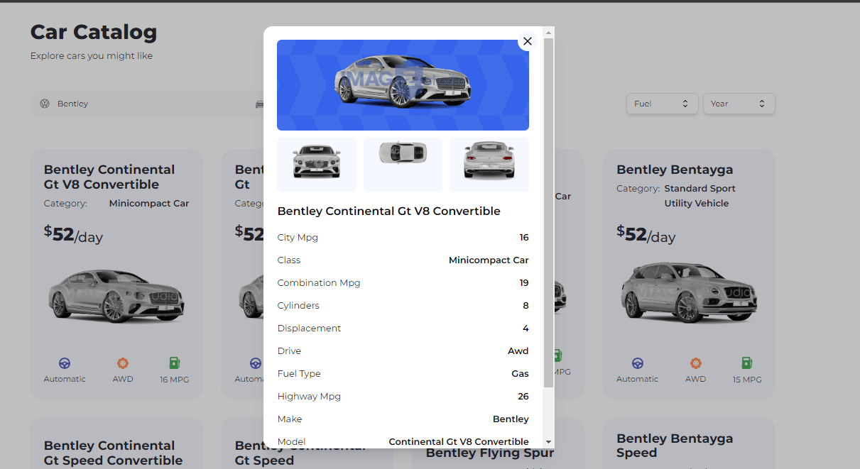 Car Showcase Rent Catalog NextJS By Snipercar